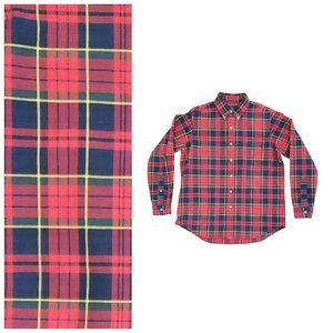 Men's Ralph Lauren Plaid Casual Button Down Shirt L Red Navy Blue